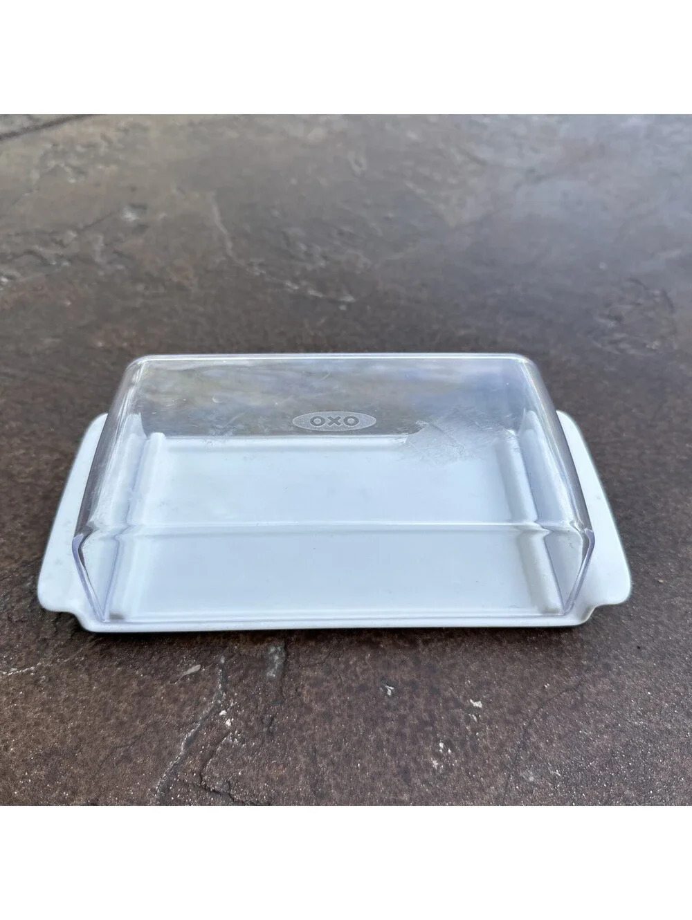 OXO Good Grips Covered Plastic Butter Dish Black/White/Clear